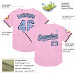 Custom Name Number Personalized Baseball Jersey Light Pink Light Blue Black Mesh Authentic Throwback Team Personalized Light
