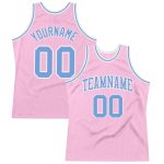 Custom Basketball Jersey Personalized Light Pink Light Blue White Team Name Number Authentic Throwback Personalized Light