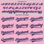 Custom Team Name and Number Baseball Jersey - Personalized Light Pink and Navy Authentic Design Personalized Light Pink Navy