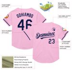 Custom Name Number Authentic Baseball Jersey - Personalized Light Pink Navy Mesh Throwback Team Jersey Personalized Light