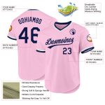 Custom Name Number Authentic Throwback Baseball Jersey Light Pink Navy White - Personalized Team Jersey Personalized Light