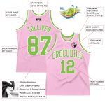 Custom Name and Number Authentic Basketball Jersey - Personalized Light Pink Neon Green-White Throwback Style Personalized