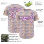 Custom Name and Number Leopard Baseball Jersey - Personalized Light Pink Purple 3D Pattern Design Personalized Light Pink