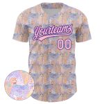 Custom Name and Number Leopard Baseball Jersey - Personalized Light Pink Purple 3D Pattern Design Personalized Light Pink