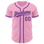 Custom Name and Number Authentic Baseball Jersey - Light Pink Purple Personalized Team Jersey Personalized Light Pink Purple