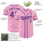 Custom Name and Number Authentic Baseball Jersey - Light Pink Purple Personalized Team Jersey Personalized Light Pink Purple