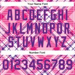 Custom Name and Number 3D Pattern Bomber Varsity Jacket - Light Pink Purple-Pink Check Design Personalized Light Pink Purple-Pink
