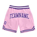 Custom Name Number Authentic Basketball Shorts Light Pink Purple White - Personalized Throwback Team Shorts Personalized
