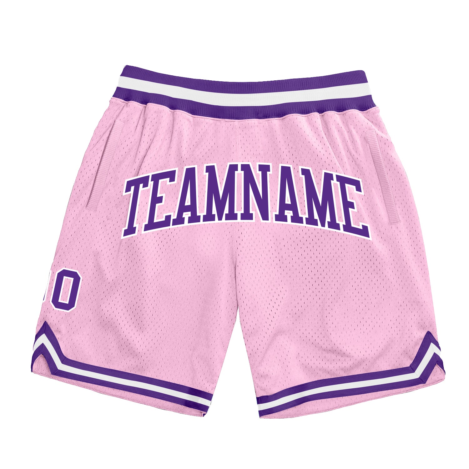 Custom Name Number Authentic Basketball Shorts Light Pink Purple White - Personalized Throwback Team Shorts Personalized