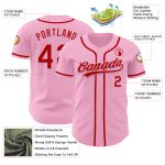 Custom Name and Number Light Pink Red Baseball Jersey - Authentic Team Gear Personalized Light Pink Red Authentic Baseball