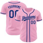 Custom Light Pink Baseball Jersey - Personalized Royal Team Name & Number Personalized Light Pink Royal Authentic Baseball