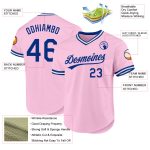 Custom Name and Number Personalized Light Pink Royal-White Authentic Baseball Jersey - Team Spirit Wear Personalized Light
