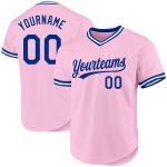 Custom Name and Number Personalized Light Pink Royal-White Authentic Baseball Jersey - Team Spirit Wear Personalized Light
