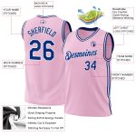 Personalized Light Pink Royal White Basketball Jersey - Authentic Throwback Style Personalized Light Pink Royal-White Authentic