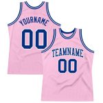Personalized Light Pink Basketball Jersey with Royal-White Design - Custom Team Name and Number Personalized Light Pink Royal-White