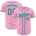 Custom Name and Number Light Pink Teal Baseball Jersey - Personalized Authentic Team Jersey Personalized Light Pink Teal