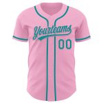 Custom Name and Number Light Pink Teal Baseball Jersey - Personalized Authentic Team Jersey Personalized Light Pink Teal