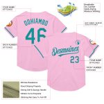 Custom Team Baseball Jersey - Personalized Light Pink & Teal Mesh with Name & Number - Authentic Throwback Style Personalized