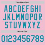 Custom Name and Number Throwback Baseball Jersey in Light Pink Teal-White - Personalized Team Apparel Personalized Light
