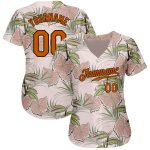 Light Pink Texas Orange-Brown 3D Tropical Hawaii Plants Baseball Jersey - Custom Name & Number Authentic Team Apparel Personalized