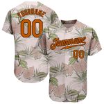 Light Pink Texas Orange-Brown 3D Tropical Hawaii Plants Baseball Jersey - Custom Name & Number Authentic Team Apparel Personalized