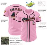 Custom Name and Number Vintage USA Flag Baseball Jersey - Personalized Light Pink Authentic Team Apparel Personalized Light