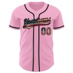 Custom Name and Number Vintage USA Flag Baseball Jersey - Personalized Light Pink Authentic Team Apparel Personalized Light