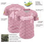 Custom Name and Number Cat Baseball Jersey Light Pink White 3D Pattern Design - Personalized Pet Sports Apparel Personalized