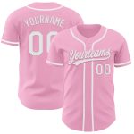 Custom Name and Number Authentic Baseball Jersey in Light Pink and White - Personalized Team Jersey Personalized Light Pink