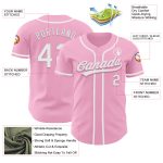 Custom Name and Number Authentic Baseball Jersey in Light Pink and White - Personalized Team Jersey Personalized Light Pink