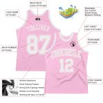 Personalized Light Pink White Basketball Jersey - Authentic Throwback Style Personalized Light Pink White Authentic Throwback