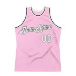 Custom Name Number Authentic Basketball Jersey Light Pink White Black Throwback Design Personalized Light Pink White-Black