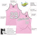 Custom Name Number Authentic Basketball Jersey Light Pink White Black Throwback Design Personalized Light Pink White-Black