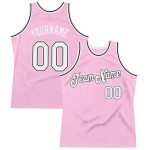 Custom Name Number Authentic Basketball Jersey Light Pink White Black Throwback Design Personalized Light Pink White-Black