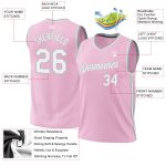 Customizable Light Pink White-Gray Basketball Jersey with Name and Number - Authentic Throwback Style Personalized Light