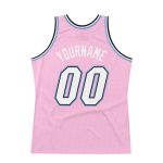 Personalized Light Pink and Light Blue Basketball Jersey - Authentic Throwback Design Personalized Light Pink White-Light