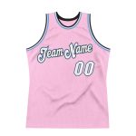 Personalized Light Pink and Light Blue Basketball Jersey - Authentic Throwback Design Personalized Light Pink White-Light