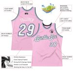 Personalized Light Pink and Light Blue Basketball Jersey - Authentic Throwback Design Personalized Light Pink White-Light