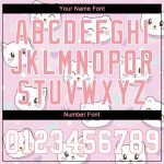 Custom Name & Number Cats Baseball Jersey - Personalized Light Pink & White 3D Pattern Design Personalized Light Pink White-Light