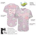 Custom Name & Number Cats Baseball Jersey - Personalized Light Pink & White 3D Pattern Design Personalized Light Pink White-Light