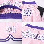 Custom Name Number Authentic Throwback Basketball Shorts Light Pink Purple - Personalized Team Apparel Personalized Light