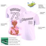 Custom 3D Pink Ribbon Breast Cancer T-Shirt with Name and Number - Light Purple & Black Performance Tee Personalized Light