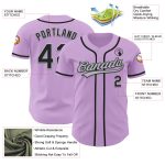 Custom Name and Number Baseball Jersey - Authentic Light Purple Black-Gray Team Jersey Personalized Light Purple Black-Gray