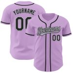 Custom Name and Number Baseball Jersey - Authentic Light Purple Black-Gray Team Jersey Personalized Light Purple Black-Gray