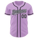Custom Name and Number Baseball Jersey - Authentic Light Purple Black-Gray Team Jersey Personalized Light Purple Black-Gray