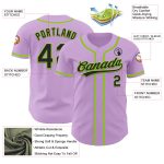 Custom Personalized Black-Neon Green Light Purple Baseball Jersey with Name and Number Personalized Light Purple Black-Neon