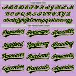 Custom Personalized Black-Neon Green Light Purple Baseball Jersey with Name and Number Personalized Light Purple Black-Neon