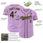 Personalized Custom Name & Number Light Purple Black Gold Baseball Jersey Personalized Light Purple Black-Old Gold Authentic