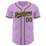 Personalized Custom Name & Number Light Purple Black Gold Baseball Jersey Personalized Light Purple Black-Old Gold Authentic