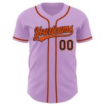 Custom Name and Number Light Purple Black-Orange Authentic Baseball Jersey - Personalized Team Jersey Personalized Light